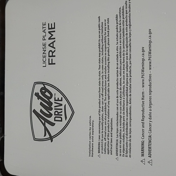 AUTO DRIVE PURPLE GLITTER METAL BLACK STANDARD FIT LICENSE PLATE FRAMES SET - Picture 8 of 10